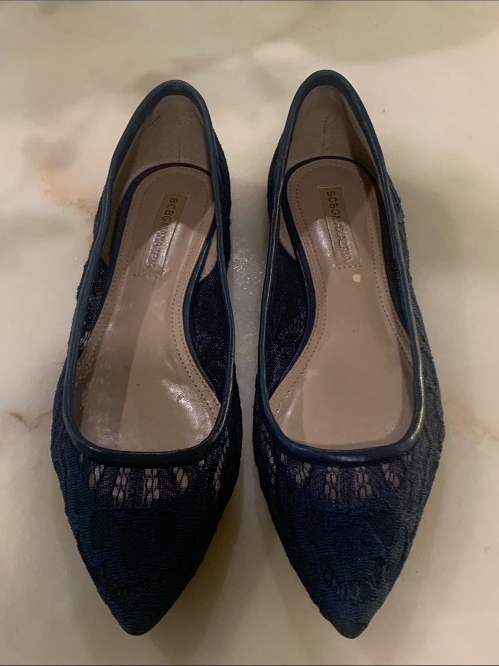 BCBG Max Azria Ballet Flats size 7 M Navy Blue